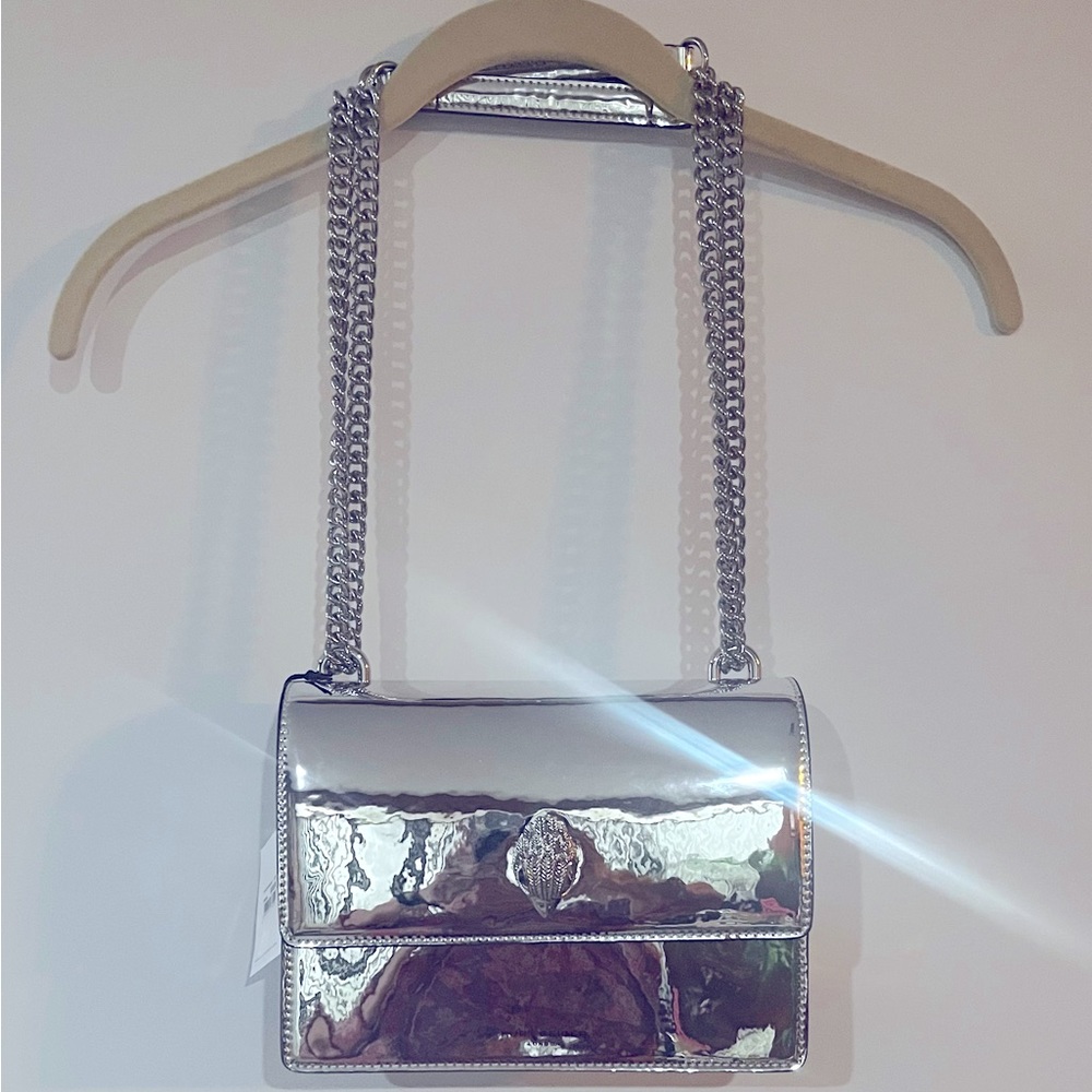 Kurt Geiger Shoreditch Leather Metallic Mirror Reflective Crossbody Bag